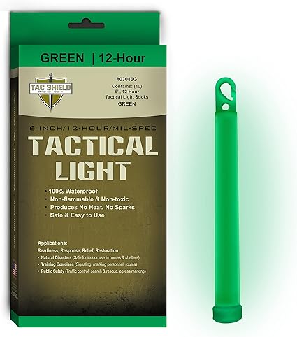 TAC SHIELD Tactical 12 Hour Green Chem-Light (10-Pack)